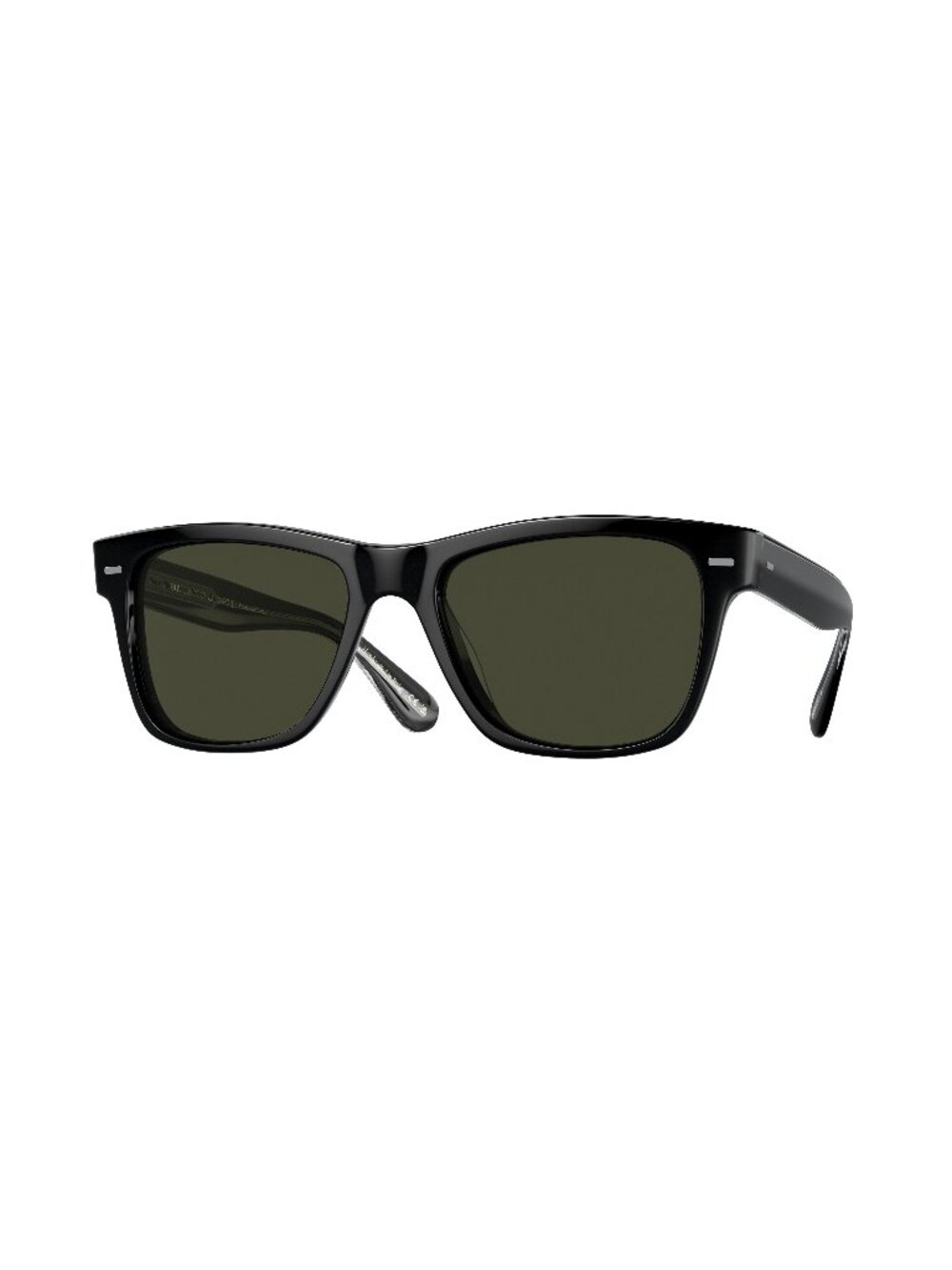 New Oliver Peoples Men's Sunglasses Black Aviator Green Lens Injected Frame SUN